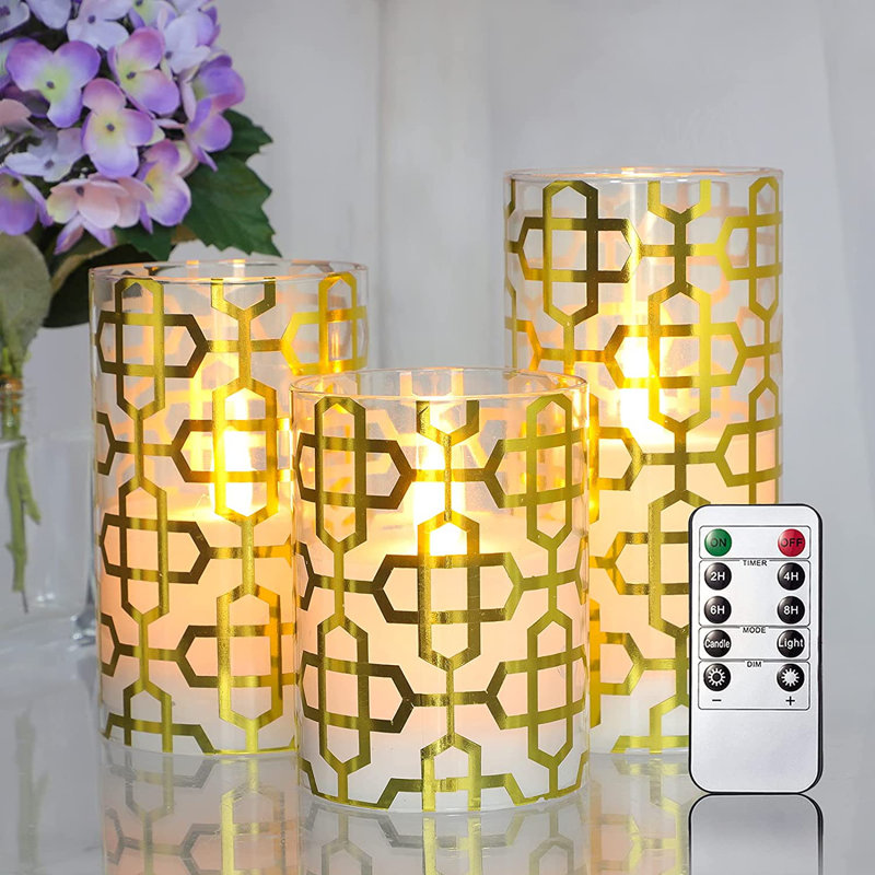 Mercer41 3 Piece Unscented Flameless Candle Set | Wayfair